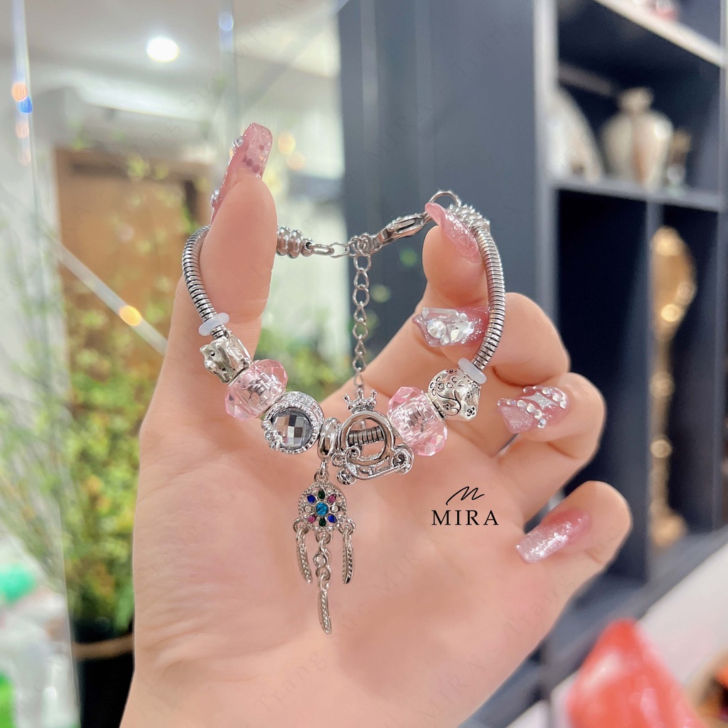 Dây Lắc Tay MIRA & Co. - LPAN10 Mix Dream Và Bí Ngô , Đủ Màu Đá, Dây Không Hoen Gỉ