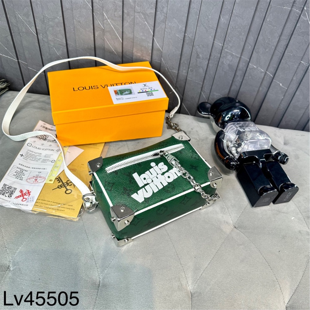 Túi Đeo Chéo Unisex Da PU Chữ LV Trắng Full BOX Cao Cấp