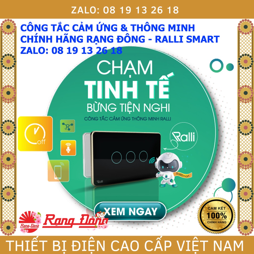 Công tắc Thông Minh WIFI Rạng Đông Ralli, công tắc cảm ứng, kết nối Wifi điện thoại, điều khiển từ xa