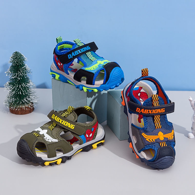 Giày Xăng Đan Đi Biển In Hoạt Hình Người Nhện Thời Trang Mùa Hè Cho Bé Trai