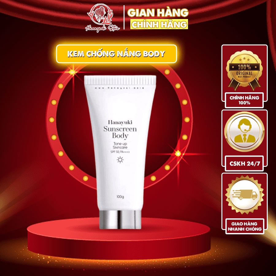 Kem Chống Nắng Body Hanayuki - Kem Chống Nắng Toàn Thân Sunscreen Body Giúp Chống Nắng Và Bảo Vệ Làn Da