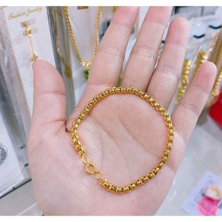 Lắc tay nam nữ kiểu xích 2 chỉ mạ vàng 18 mạ vàng 24
