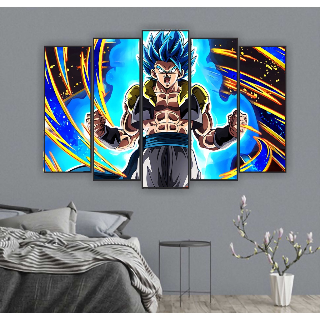 Bộ 5 Tranh Anime Dán Tường Hình 7 Viên Ngọc Rồng Vegeta Nhiều Kích Thước Decalquality.store