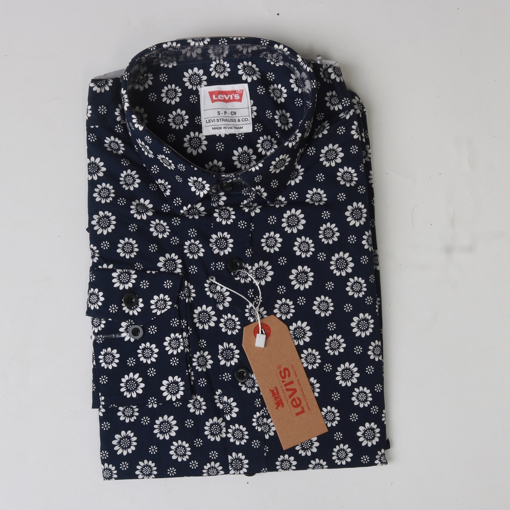 Áo sơ mi nam hoa chất liệu cotton thấm hút mồ hôi dễ phối đồ