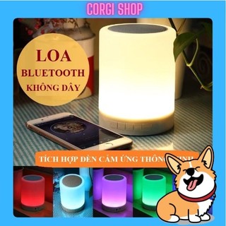 Loa bluetooth đèn ngủ, loa bluetooth đồng hồ kết hợp đèn led cảm ứng đổi màu theo nhạc