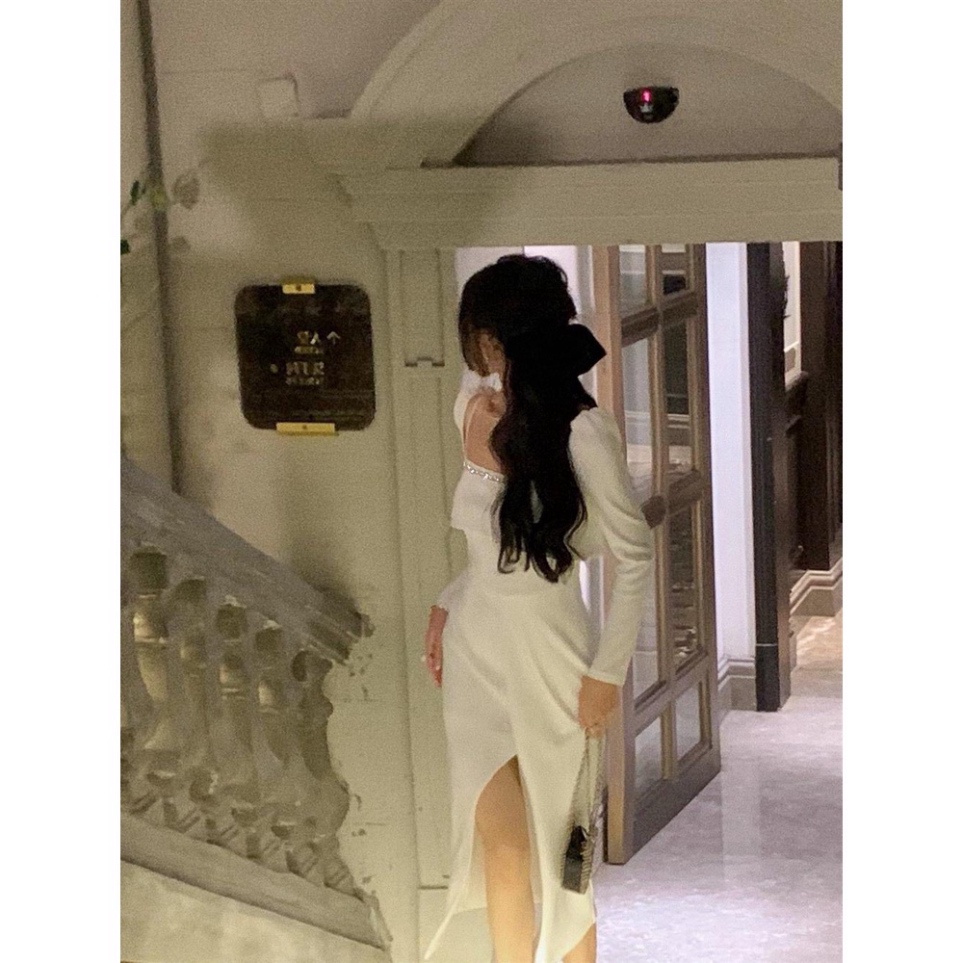 (Fom: <55kg) Maxa Cổ Vuông Viền Dá Xé Đùi Đầm Công Chúa,, Váy Công Chúa, Đầm Tiểu Thư JL55 | BigBuy360 - bigbuy360.vn