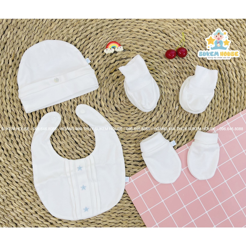Set Phụ kiện mũ, Yếm, bao tay chân Nous cho bé