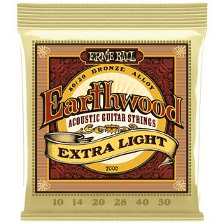 Ernie ball 2006 earthwood extra light 80/20 bronze acoustic guitar strings,10-50
