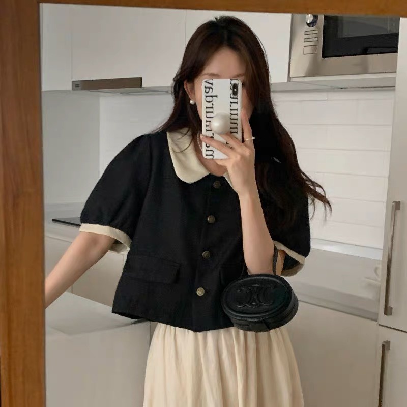 A80 ÁO KIỂU LINEN QC PHỐI CỔ TAY BỒNG