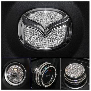 Đính đá Mazda núm đính đá điều hòa âm lượng xe ô tô trang trí Mazda 6, Mazda CX5, Mazda CX8