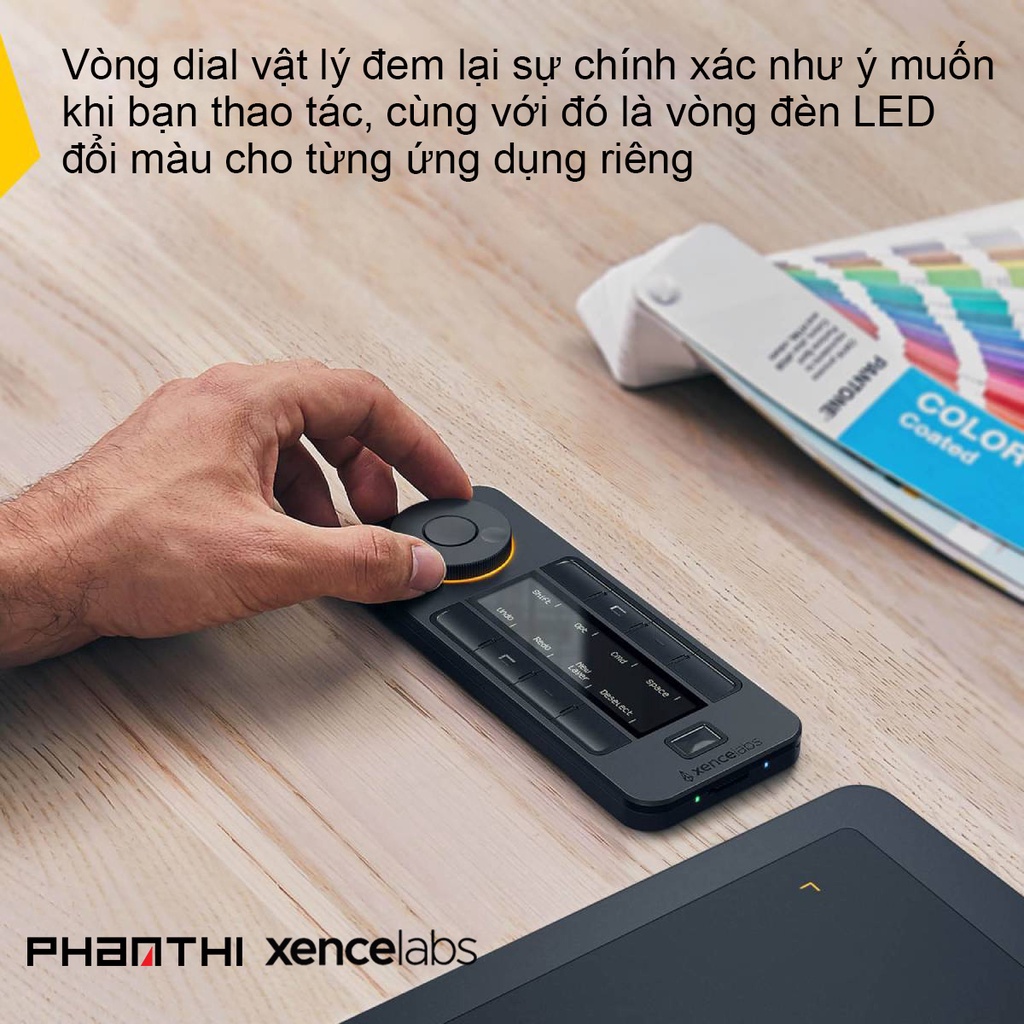 Điều Khiển Remote Xencelabs Quick Keys Không Dây Màn Hình OLED 40 Phím Tắt Và Vòng Dial0