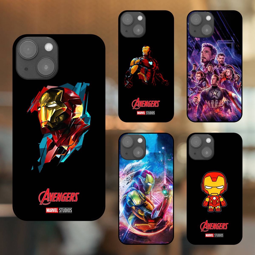 Ốp lưng điện thoại iPhone 13 viền đen Iron Man Người Sắt Marvel Avengers