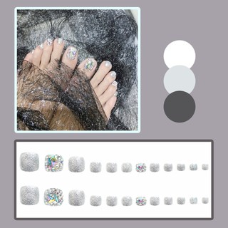 Móng giả Set 24 móng chân kèm chai keo dán