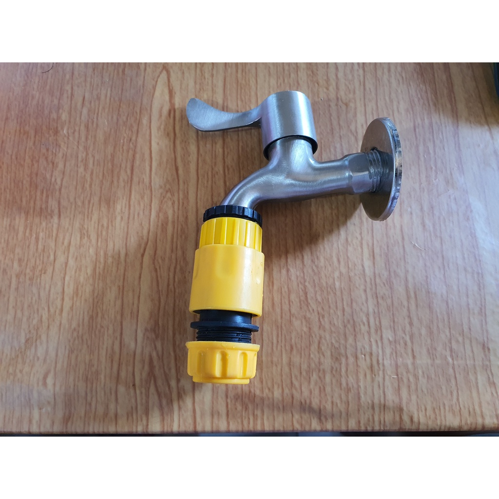 Đầu nối ống nước, đầu nối nhanh lắp đặt cho đầu vòi nước ren 21, 27 ra ống nhựa 14mm-18mm