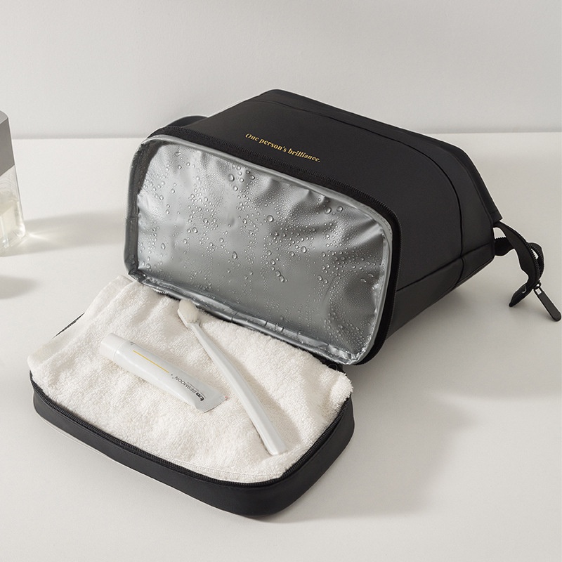 Túi Da PU Hai Lớp Đựng Đồ Trang Điểm Đi Du Lịch Kích Thước Lớn Mới