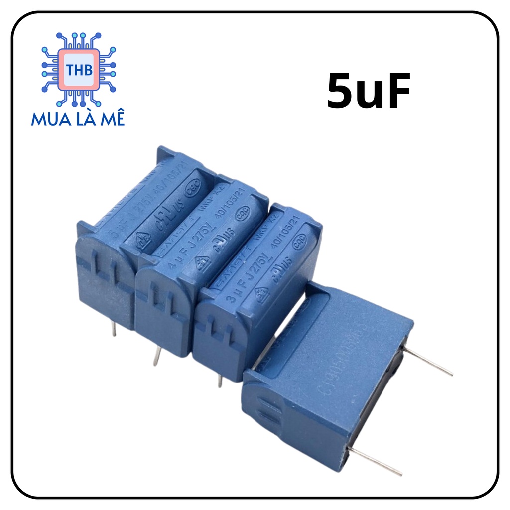 Tụ bếp từ 5uF 275VAC 400VDC màu xanh