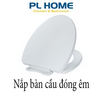Nắp bồn cầu rơi êm màu trắng HA27 kèm chân ốc inox phù hợp với nhiều loại bồn cầu