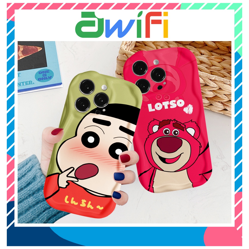 Ốp lưng iphone cạnh sóng shin lotso 6/6splus/7/7plus/8/8plus/x/xs/11/12/13/14/pro/max/plus/promax - Awifi S2-4