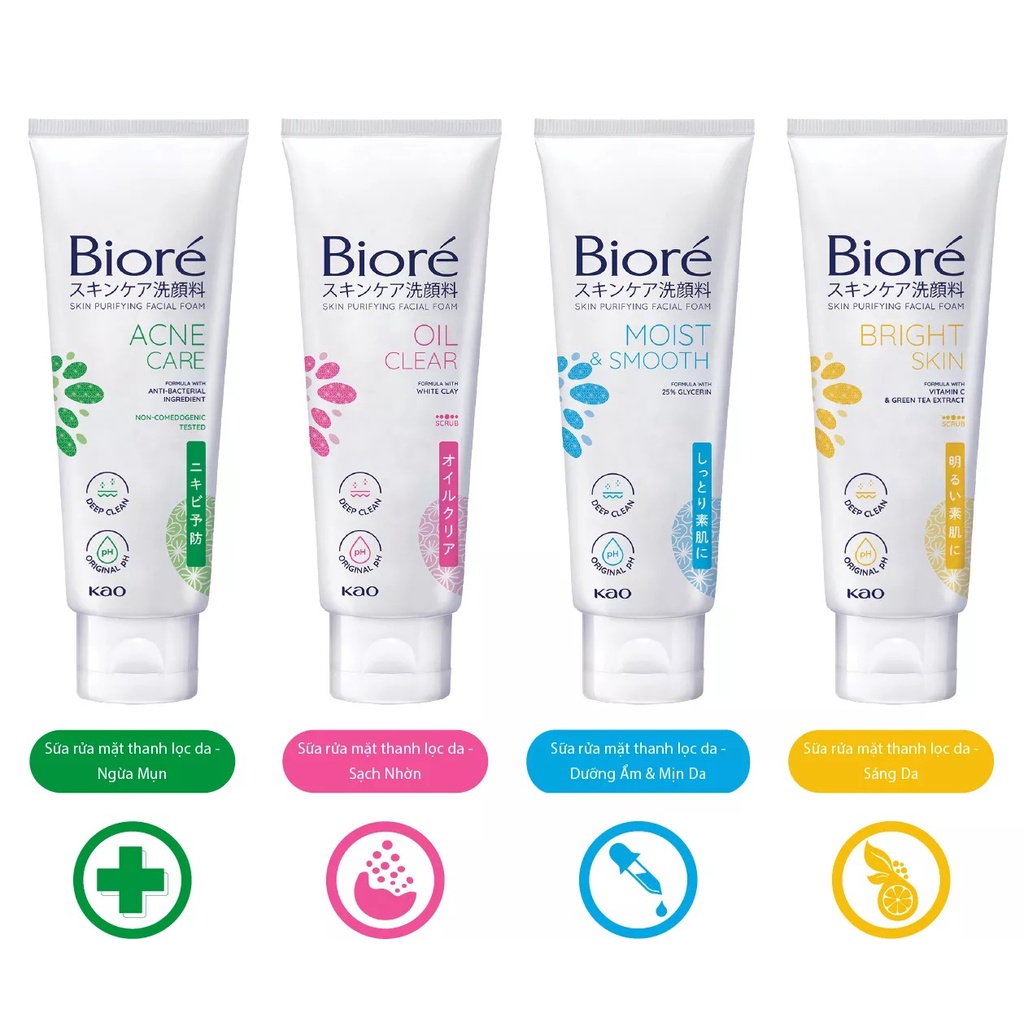 Sữa rửa mặt Biore cho Nữ