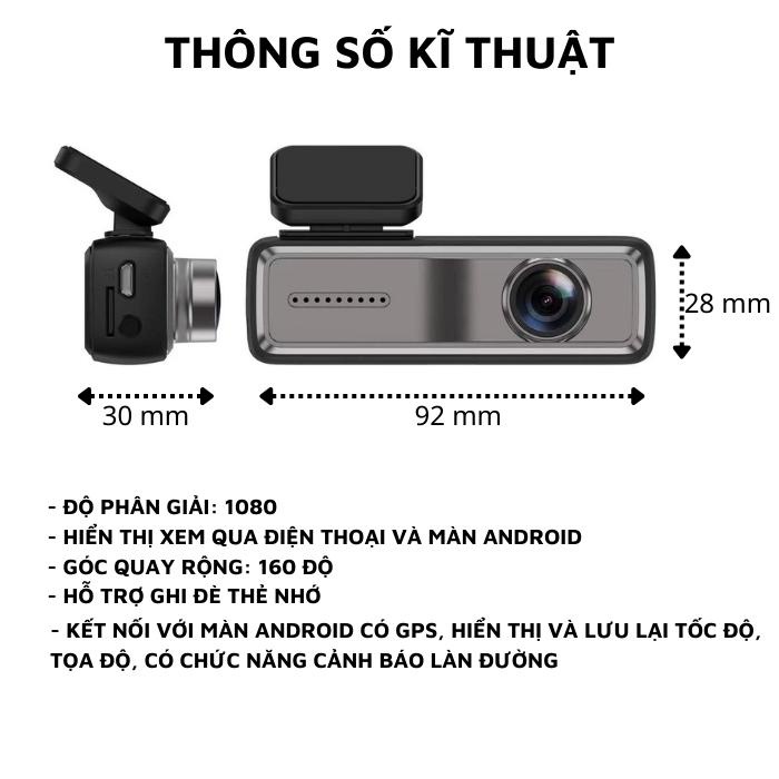 Camera Hành Trình Ôtô V8 WIFI Xem Video Trên Điện Thoại Và Màn Hình ANDROID Phân Giải 1080P Ghi Hình Sắc Nét