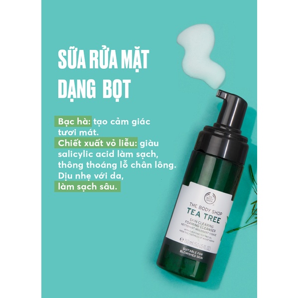 Sữa rửa mặt The Body Shop Tea Tree SKin Clearing Foaming Cleanser 150ml