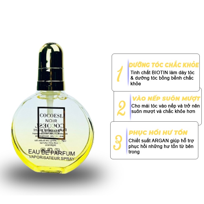 Tinh Dầu Dưỡng Tóc Thơm Cocoesl Noir Hương Nước Hoa 80ml -LM