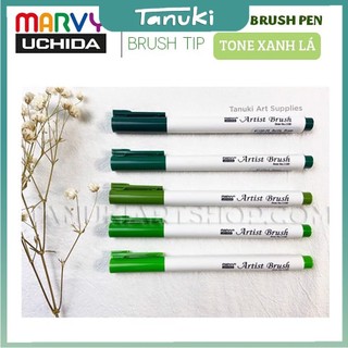 Bút Marvy Artist Brush ( Tone Xanh lá )
