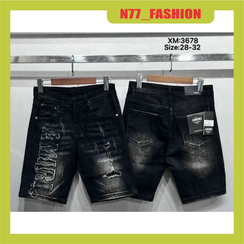 (CÓ VIDEO) Quần short jean nam DSQ rách phối họa tiết chất bo form chuần body mẫu mới nhất cao cấp N77 FASHION