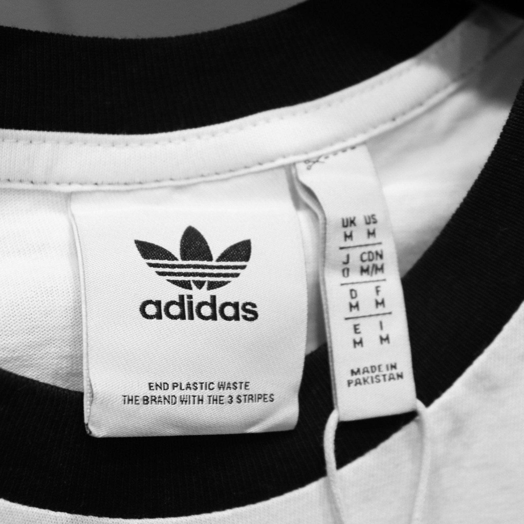 Áo Thun Chính Hãng Adidas Màu Trắng Sọc Đen Shop Xám Store