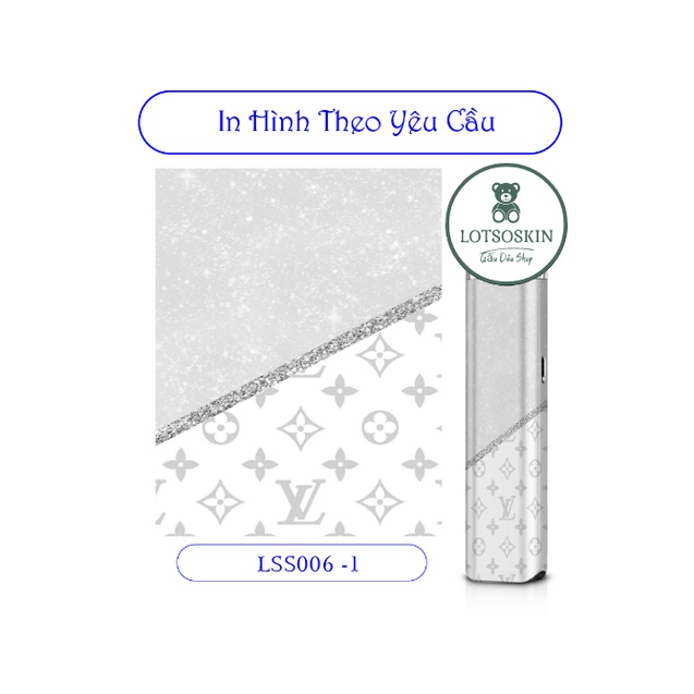 Miếng dán skin mẫu LV nhiều màu Kim tuyến cho Xlim V1 v2 Pro / Favostix / Feelin / Riil / Avo ,... in hình theo yêu cầu