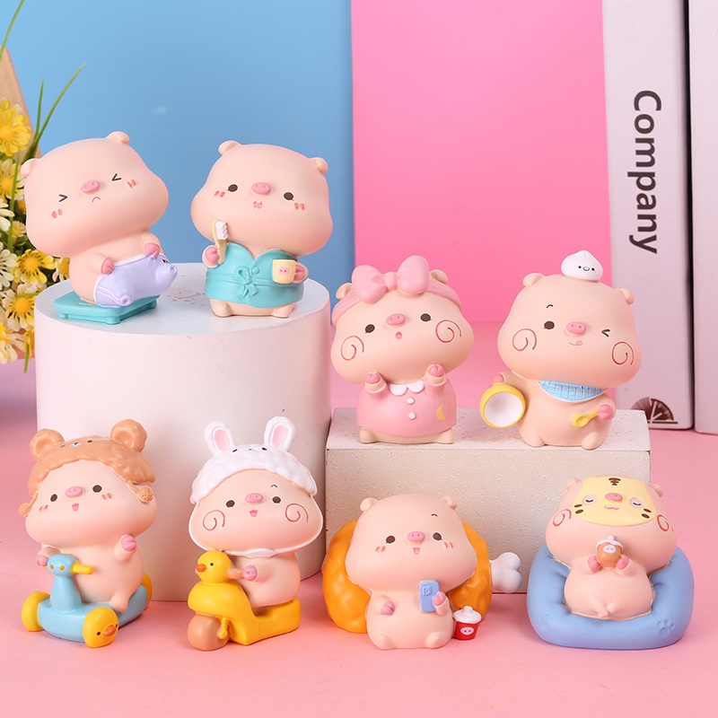 Mô hình heo mini trang trí ô tô, bàn làm việc, bánh kem đáng yêu dễ thương 💕FREESHIP 50k💕 - Những Điều Bình An