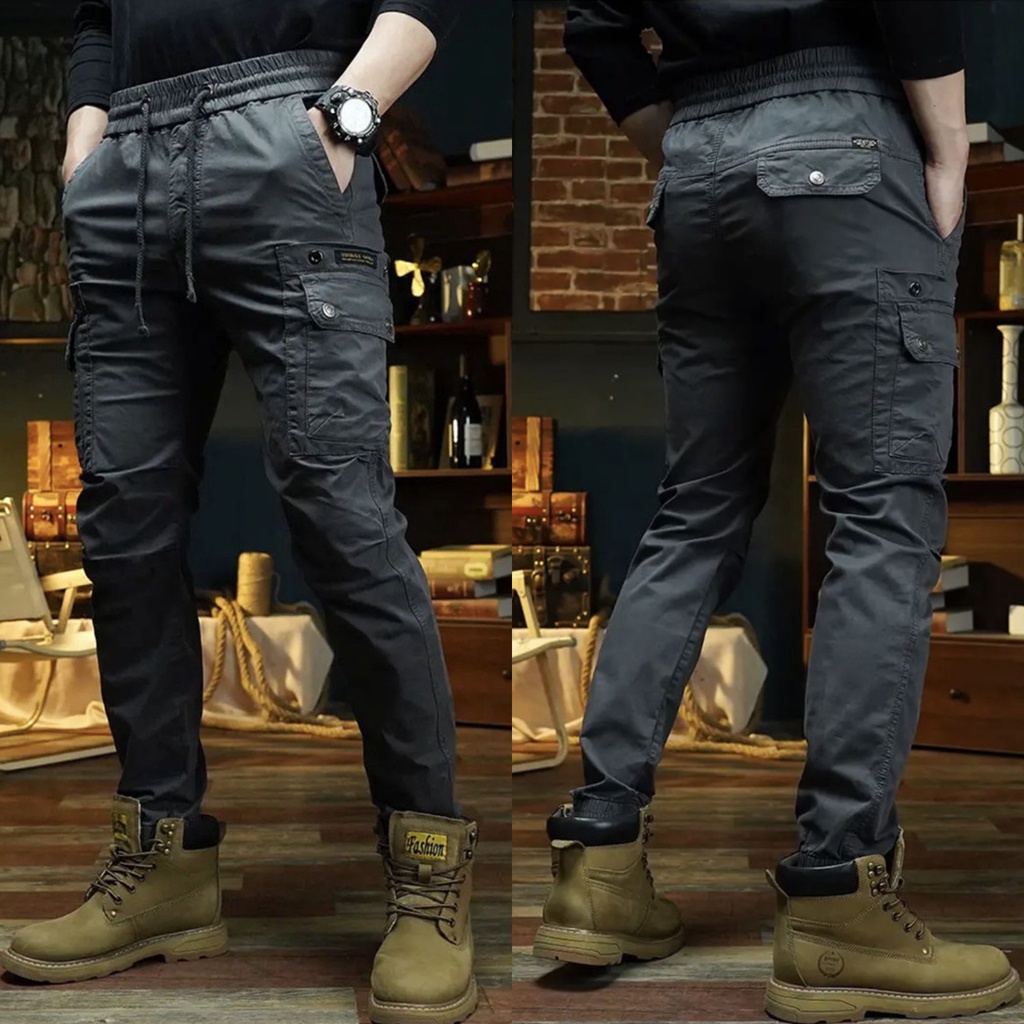 Quần Jogger túi hộp , Jogger kaki  vải kaki hàn dày dặn, túi hộp đôi đóng khuy có nắp túi 4 màu-