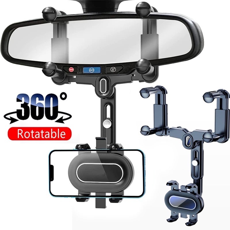 Giá giữ điện thoại GPS ANKNDO gắn gương chiếu hậu bên trong xe hơi xoay 360 độ điều chỉnh được