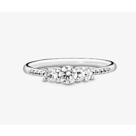 Nhẫn Pandora Clear Three-Stone Ring 8072 Fullbox  - Nhẫn Bạc Nữ Bạc S925