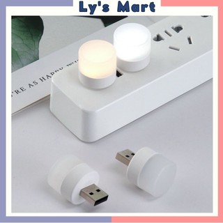 Đèn ngủ mini hình tròn bóng led- cổng usb tiện lợi