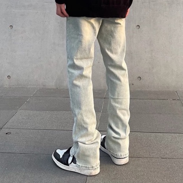 Quần Jean nam streetwear tôn dáng "Vintage" unk23 màu xanh nhạt