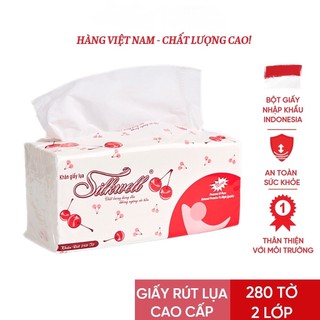 1 gói khăn giấy ăn rút lụa silkwell 280 tờ 2 lớp