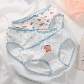 Quần lót nữ cotton kháng khuẩn cột nơ họa tiết gấu xù lông quần sịp nữ phong cách ngọt ngào 230