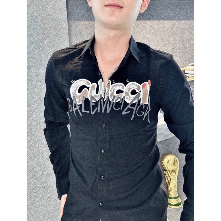 (Free Ship) HOT NHẤT 2023 - ÁO SƠ MI ĐŨI PHỐI HỌA TIẾT LOGO KIỂU DÁNG BẮT MẮT CỰC NĂNG ĐỘNG TRẺ TRUNG ĐẦY SỨC HÚT - HOKO