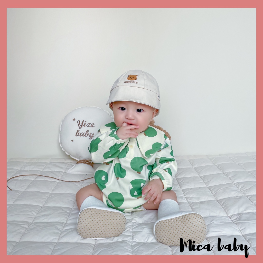 Mũ bucket trẻ em đính gấu phòng cách Hàn Quốc thời trang đáng yêu cho bé MH227 Mica baby