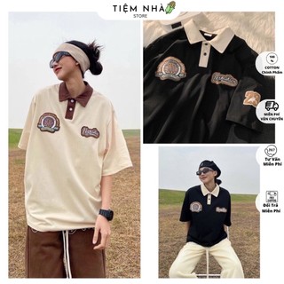 Áo thun có cổ , áo polo tay lỡ dáng rộng ENJOG