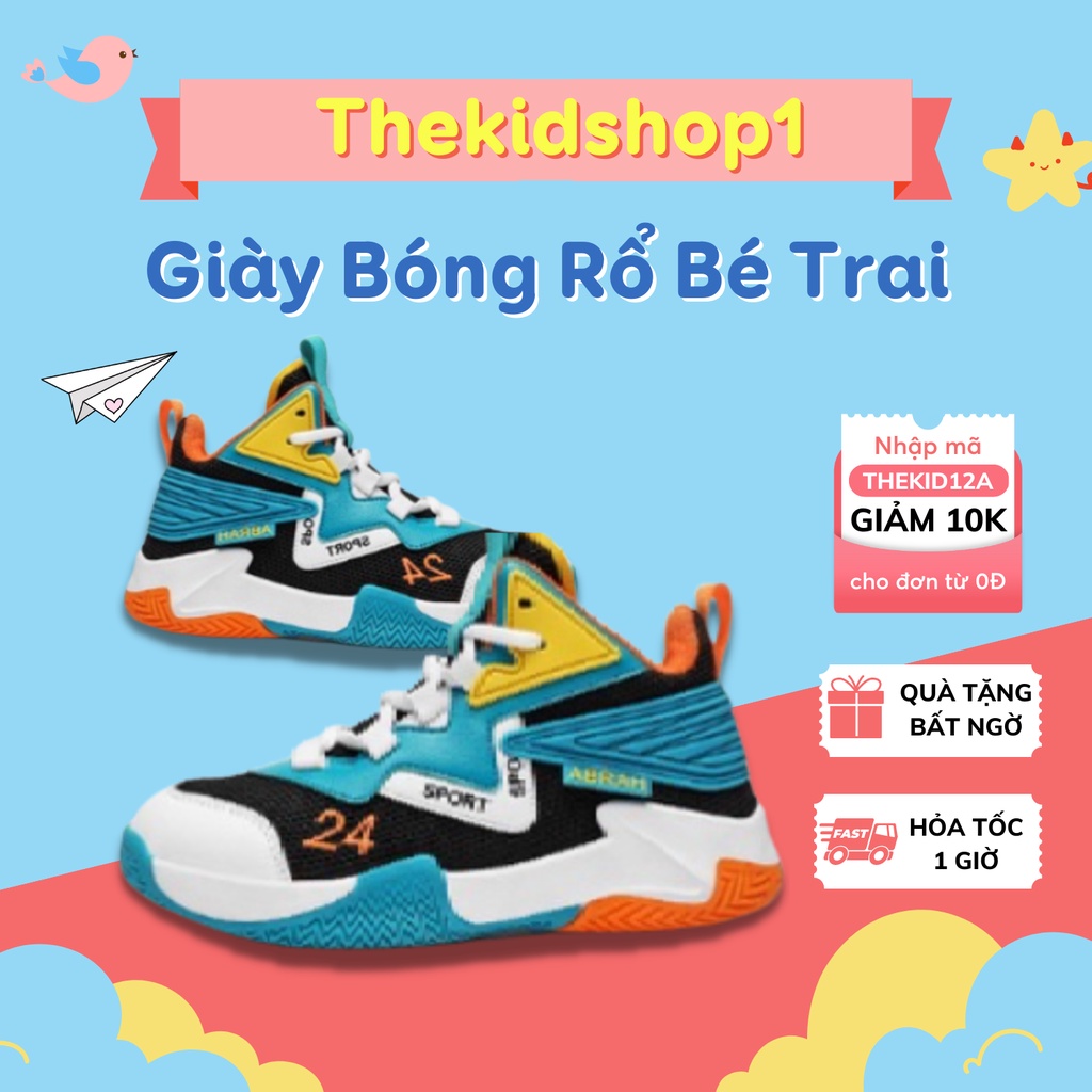 - Đế kếp outdoor Thoáng Khí - Giày Bóng Rổ A182 cho bé 5-15 Tuổi