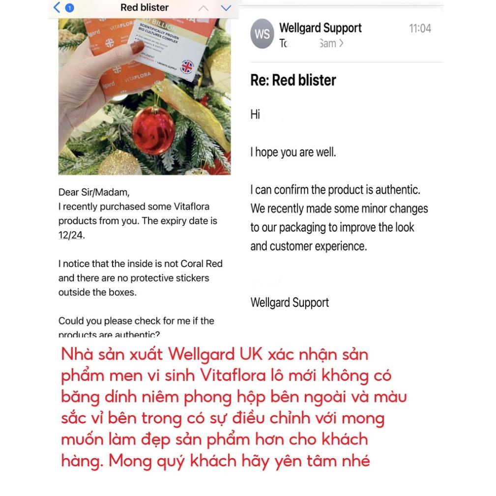 Men vi sinh phụ khoa  20 tỷ CFU lợi khuẩn cho phụ nữ Wellgard Vitaflora, Anh Quốc - nguyenphuongchau