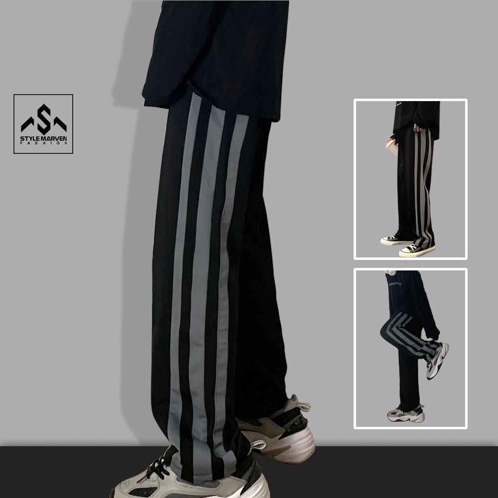 Quần ống rộng nam STYLE MARVEN culottes phối ba sọc thời trang - QUAN SM079C