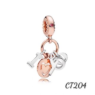 CHARM PAN ALE TREO CHỮ I LOVE YOU PHỐI HAI MÀU HÀNG CAO CẤP