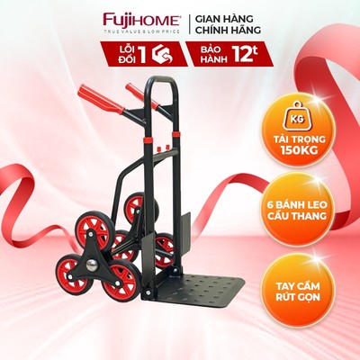 Xe kéo đẩy leo cầu thang 6 bánh rút gọn FUJIHOME CC-6150 tải trọng 150kg - Bảo hành 12 tháng