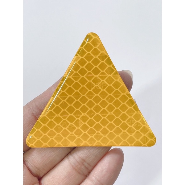 Tem tam giác🔺 phản quang dán đuôi dè sau xe máy 7x6.1cm, tem có sẵn keo
