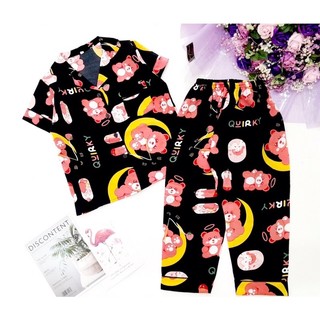 (15-45kg)bộ pijama lụa mango tay cộc bé trai , bé gái