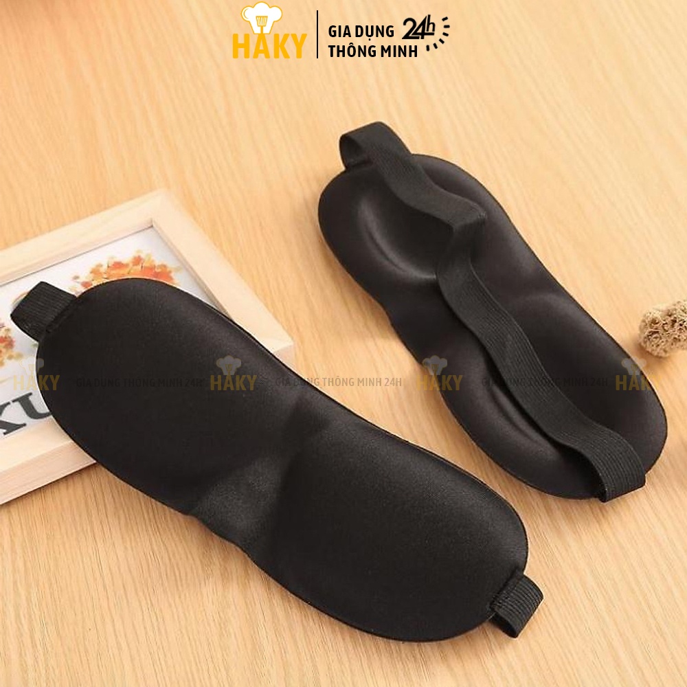 Bịt mắt ngủ 3D thoáng khí, mềm mại, thư giãn mắt, chống chói mắt khi ngủ trưa văn phòng, trên ô tô, du lịch HAKY030