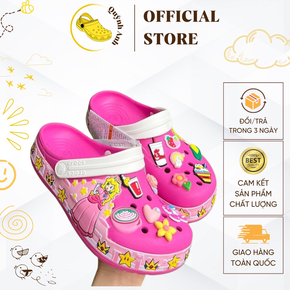 Dép Crocs Kid Công chúa tóc vàng 🔥HÀNG LOẠI 1🔥 Dép Crocs Kid chất liệu cao su chống trơn dành cho bé gái siêu dễ thương